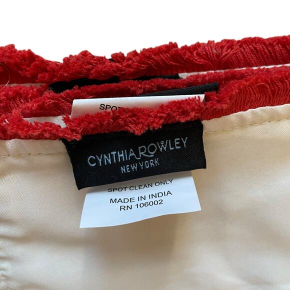 4pc Cynthia Rowley Winter Forest Christmas Placemats 13x19 Holiday Red Sparkle - Picture 9 of 12